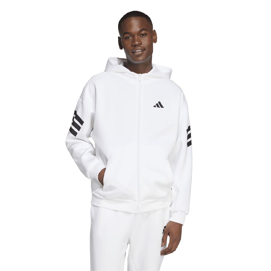 Felpa 3 Stripes con cappuccio e zip intera da uomo Adidas | JX5249X